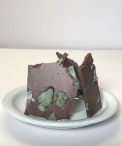 Maracaibo-Bruch (49% Kakaoanteil) mit kristallisierter Minze, 50g