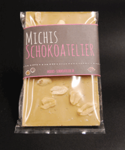 Blonde Schokolade (35% Kakaoanteil) mit Erdnüssen & Meersalz