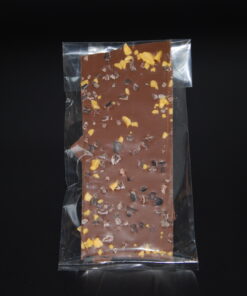 Costa Rica-Bruch (40% Kakaoanteil) mit Kakaonibs & Passionsfrucht-Crispy, 50g