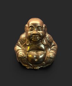 Buddha-Figur aus Zartbitterschokolade, mit Bronze-Effekt – handgefertigt in Michis Schokoatelier in Frankfurt