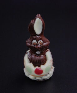 Hase im Ei aus Zartbitterschokolade