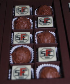 Geschenkschachtel mit 10 Pralinen (5 Logo - 5 andere)