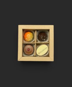 Geschenkschachtel mit 4 (Logo-) Pralinen (10 Schachteln)