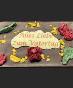 SMS-Tafel "zum Vatertag" aus Maracaibo-Schokolade (65% Kakaoanteil) 85g