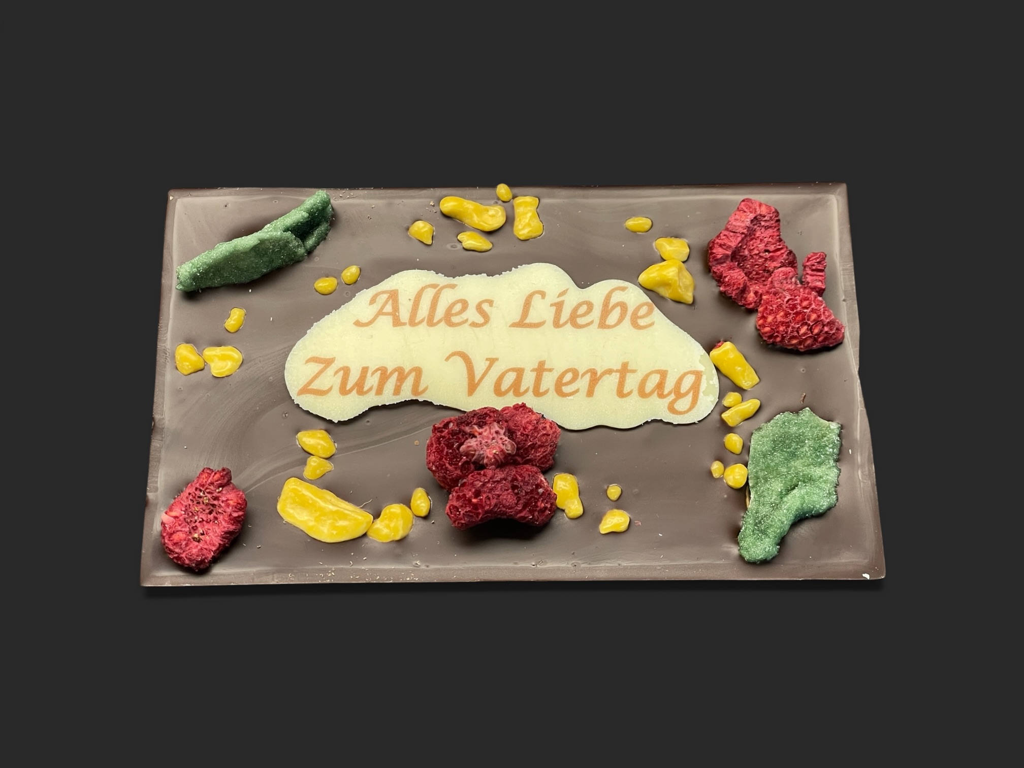 SMS-Tafel "zum Vatertag" aus Maracaibo-Schokolade (65% Kakaoanteil) 85g