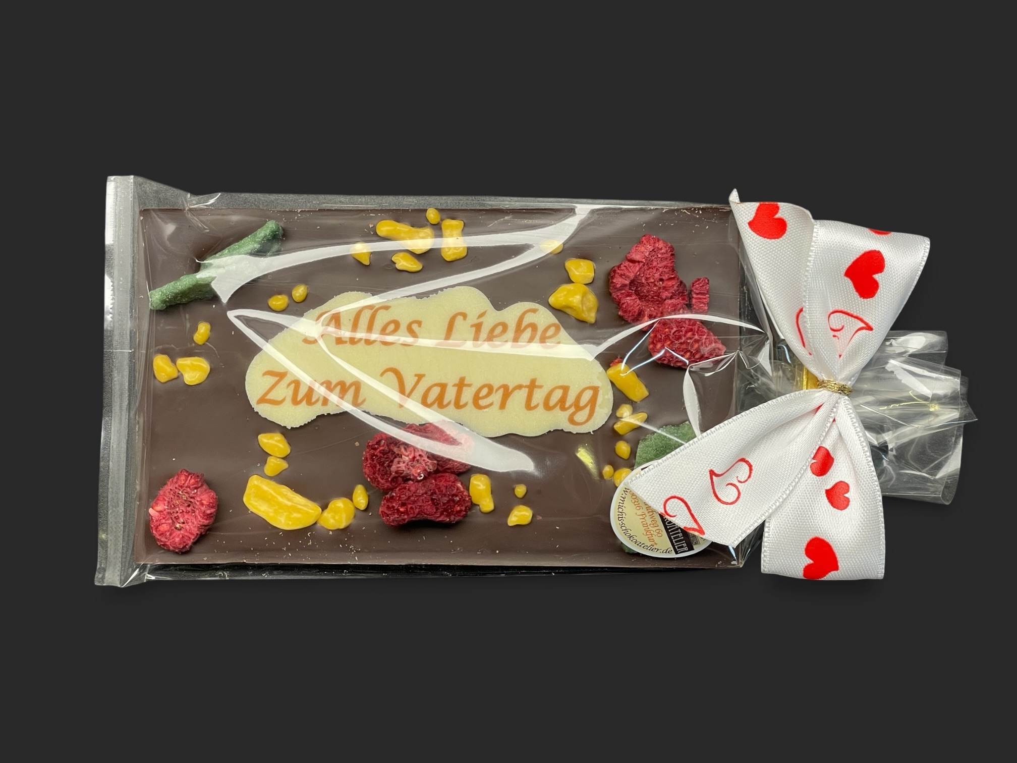 SMS-Tafel "zum Vatertag" aus Maracaibo-Schokolade (65% Kakaoanteil) 85g – Bild 2