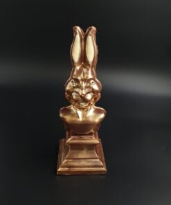 Hasen-Büste aus Zartbitter-Schokolade mit Bronze-Pulver