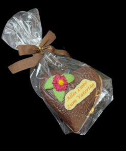 Schoko-Herz mit Beschriftung "zum Vatertag", klein (gefüllt mit 3 Pralinen)