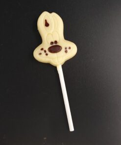Hasen-Lutscher aus weißer Schokolade (36% Kakaoanteil), klein, 10g