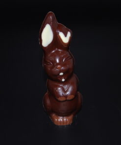 Lachender Osterhase aus Zartbitter-Schokolade (65% Kakaoanteil), klein 85g