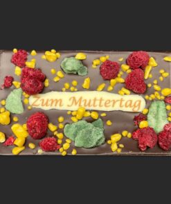 SMS-Tafel "Zum Muttertag" aus Zartbitter-Schokolade (Maracaibo, 65% Kakaoanteil)